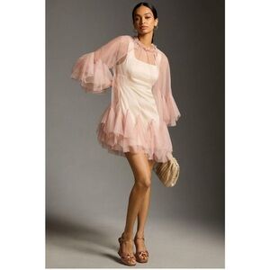Anthropologie Maeve Pink Tulle Dress